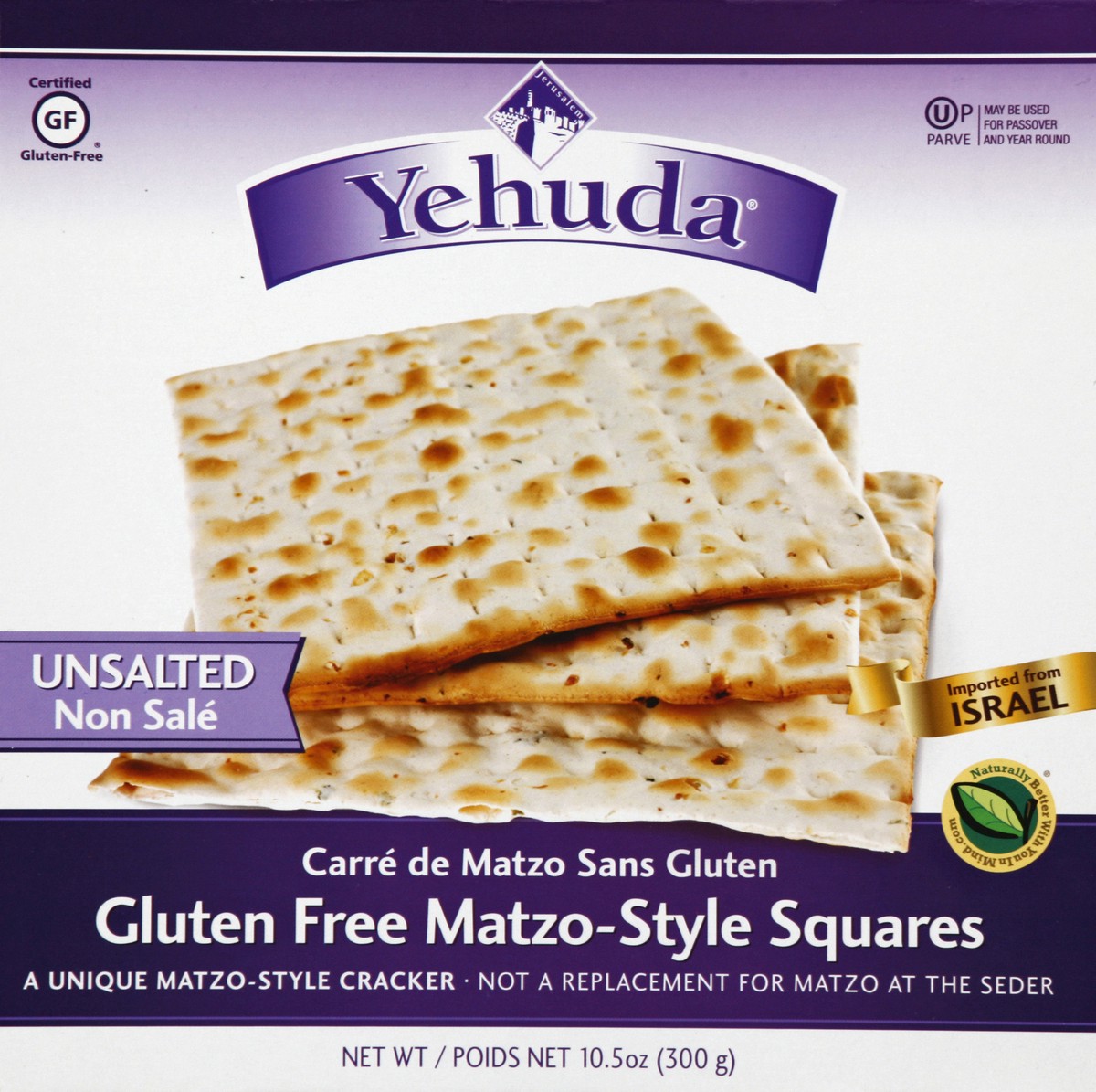 slide 3 of 4, Yehuda Matzo-Style Gluten Free Unsalted Squares 10.5 oz, 10.5 oz