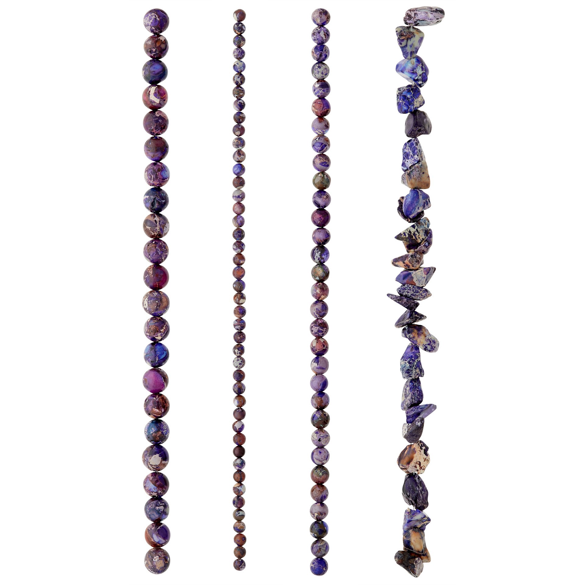 slide 2 of 3, Dark Purple Jasper Semi-Precious Beads Value Pack By Bead Landing, 28 in