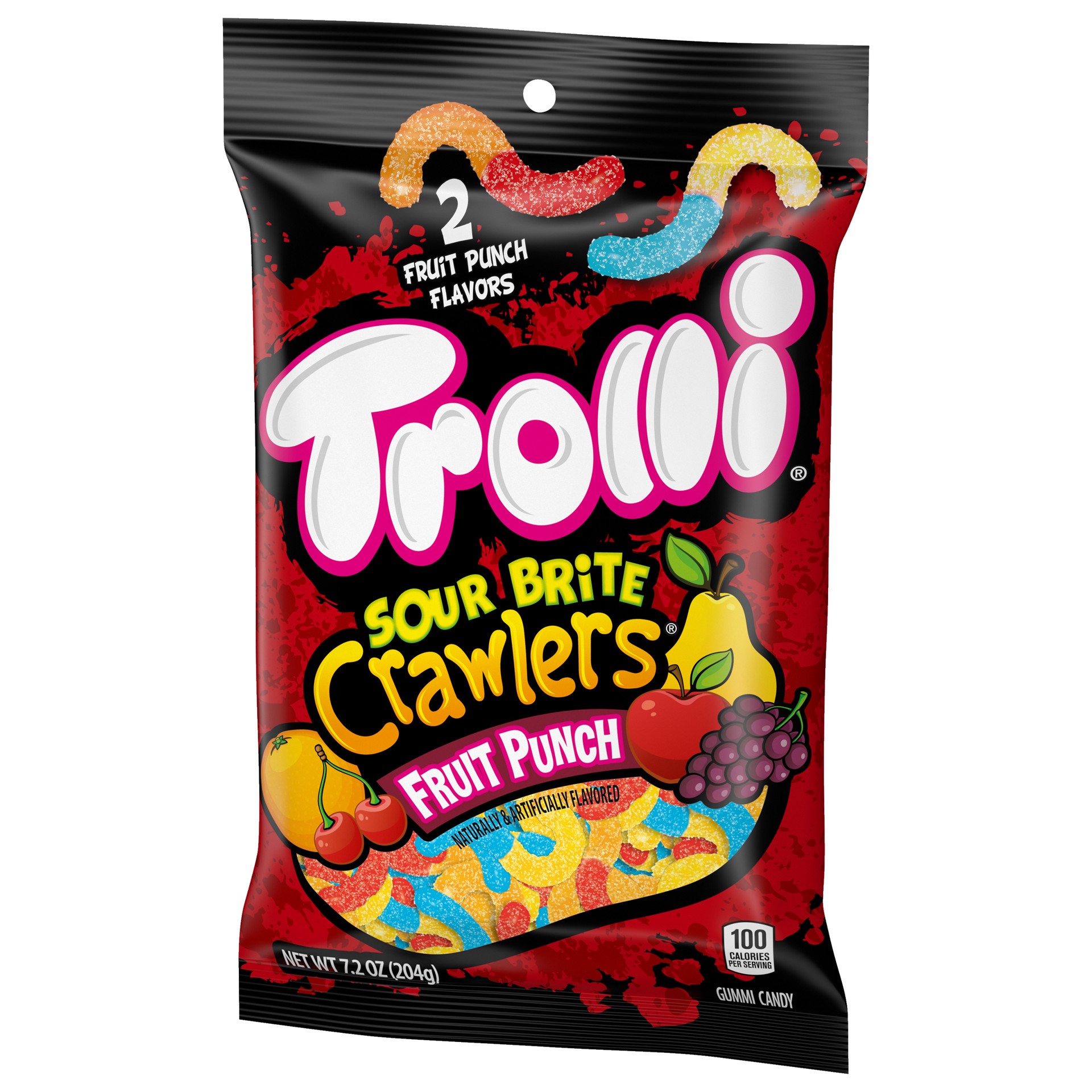 slide 2 of 5, Trolli Sour Brite Crawlers Fruit Punch Gummi Candy 7.2 oz, 7.2 oz