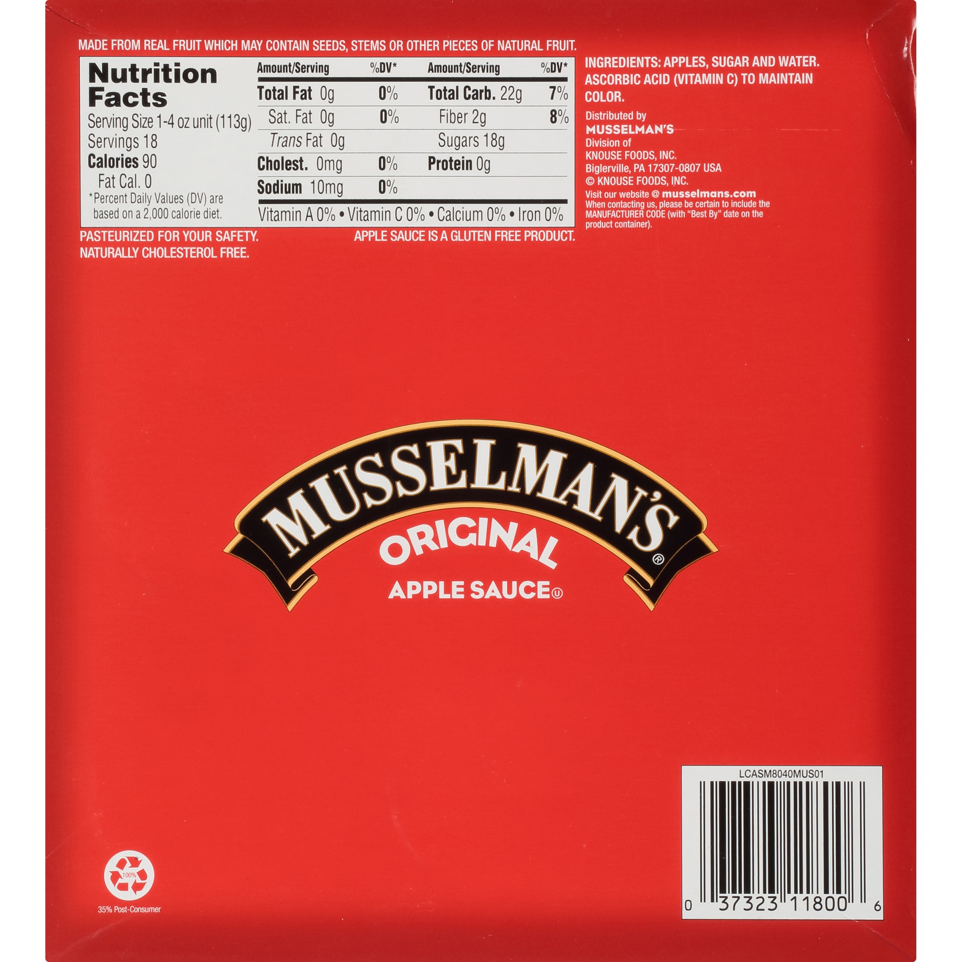 slide 7 of 8, Musselman's Original Apple Sauce, 18 ct; 4 oz