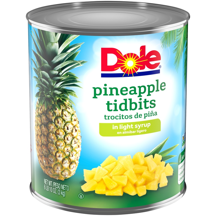 slide 4 of 8, Dole Pineapple Tidbits In Light Syrup, 106 oz