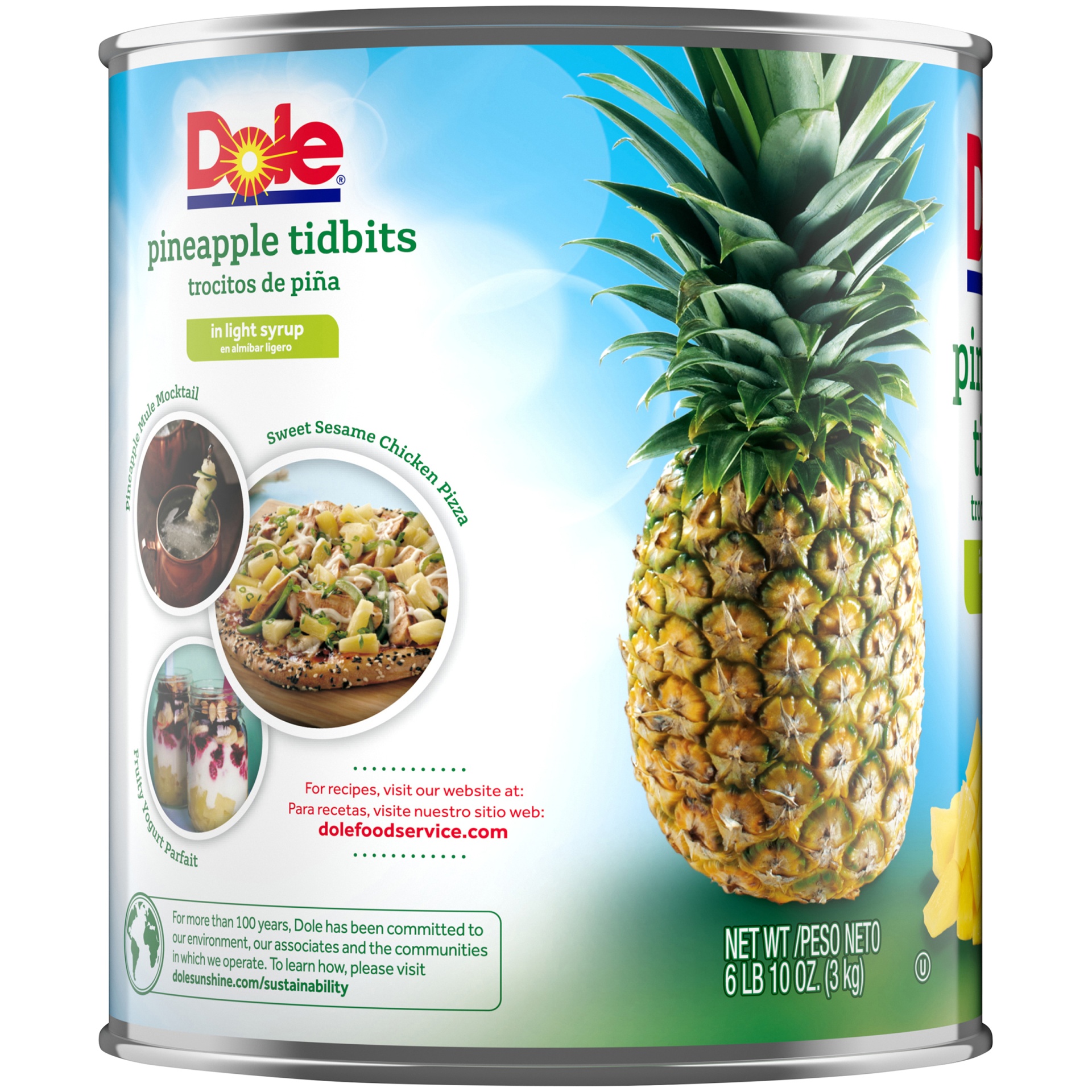 slide 7 of 8, Dole Pineapple Tidbits In Light Syrup, 106 oz