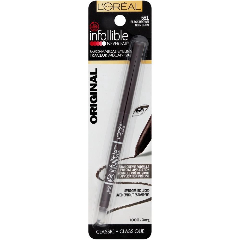 slide 8 of 17, L'Oréal Infallible Never Fail 16hr Eyeliner Pencil - Brown - 0.01 oz, 0.008 oz