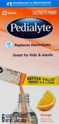 Pedialyte Electrolyte Powder Orange - 6 ct; 0.6 oz