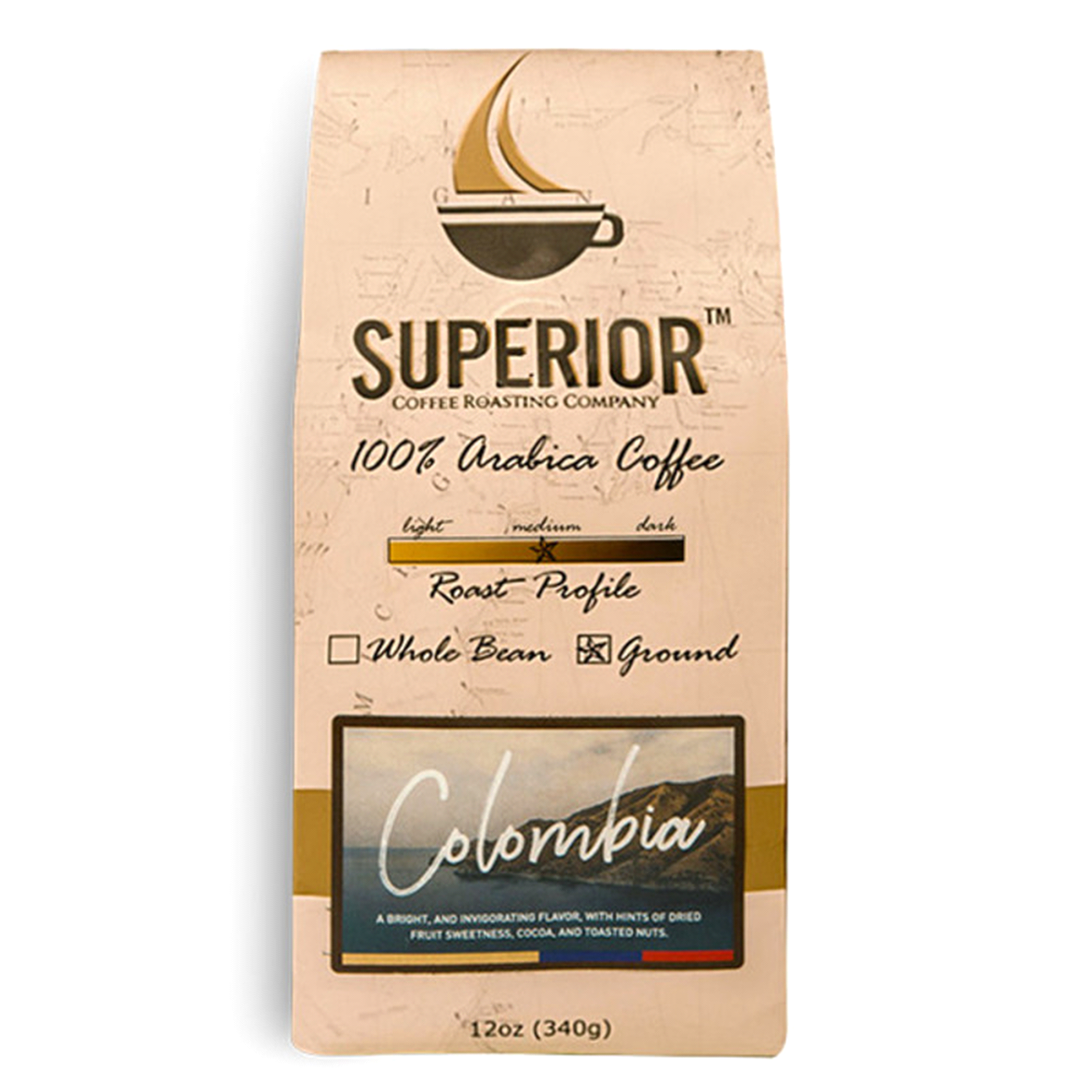 slide 1 of 1, Superior Snacks COFFEE COLOMBIAN GROUND - 12 oz, 12 oz