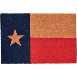 Texas Proud Texas Lone Star Flag Natural Coir Doormat