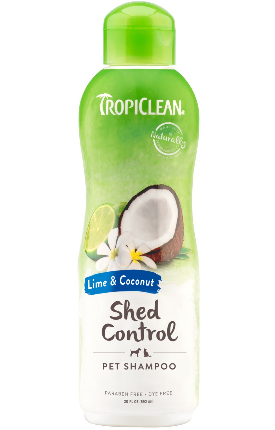 slide 1 of 10, TropiClean Lime & Coconut Shed Control Shampoo for Pets, 20oz, 1 ct