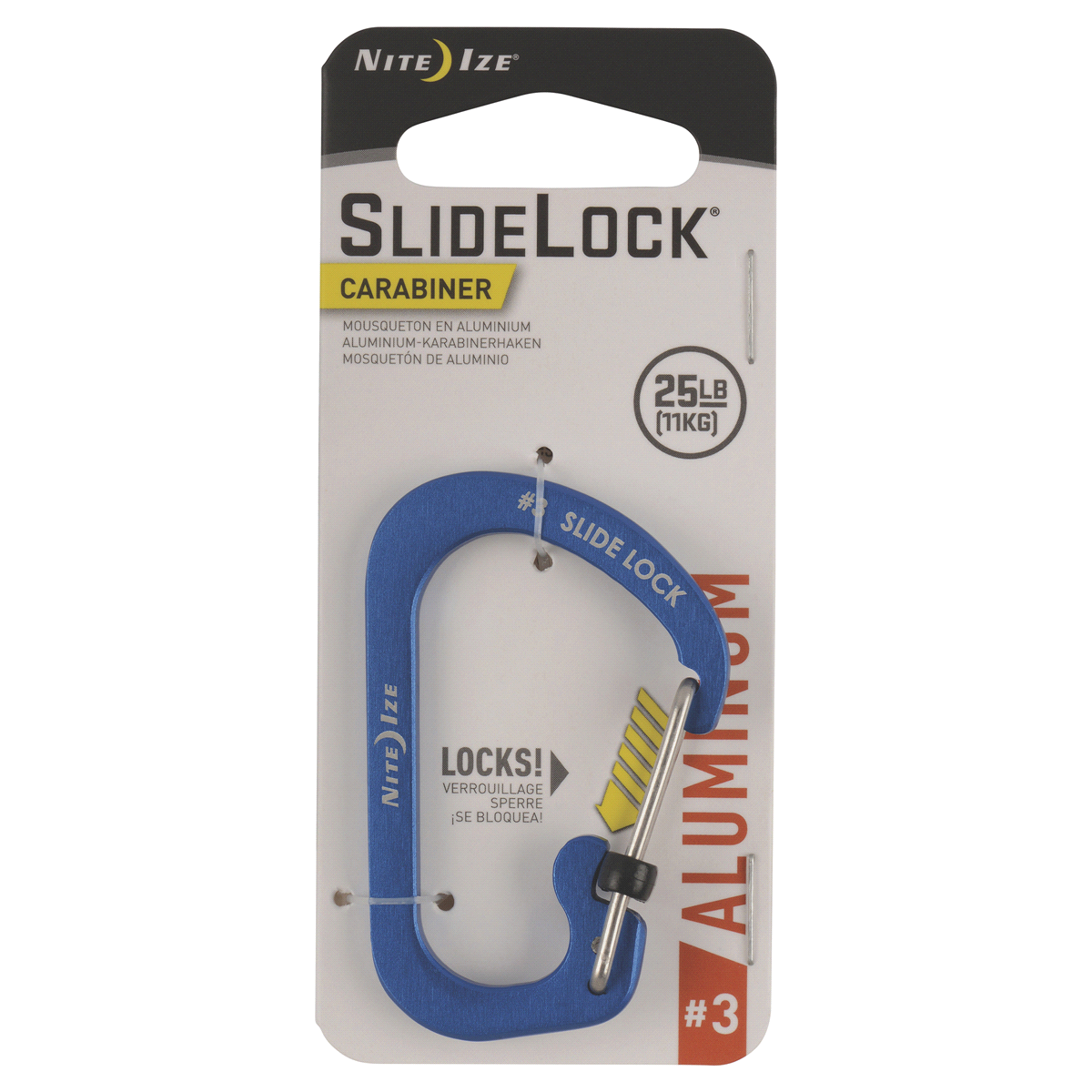 slide 1 of 13, Nite Ize SlideLock Carabiner Aluminum #3 - Blue, 1 ct