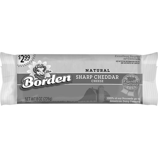 slide 3 of 5, Borden Gluten Free Chunk Extra Sharp Cheddar, 8 oz