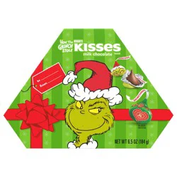 HERSHEY'S KISSES Grinch Milk Chocolate, Christmas Candy Gift Box, 6.5 oz