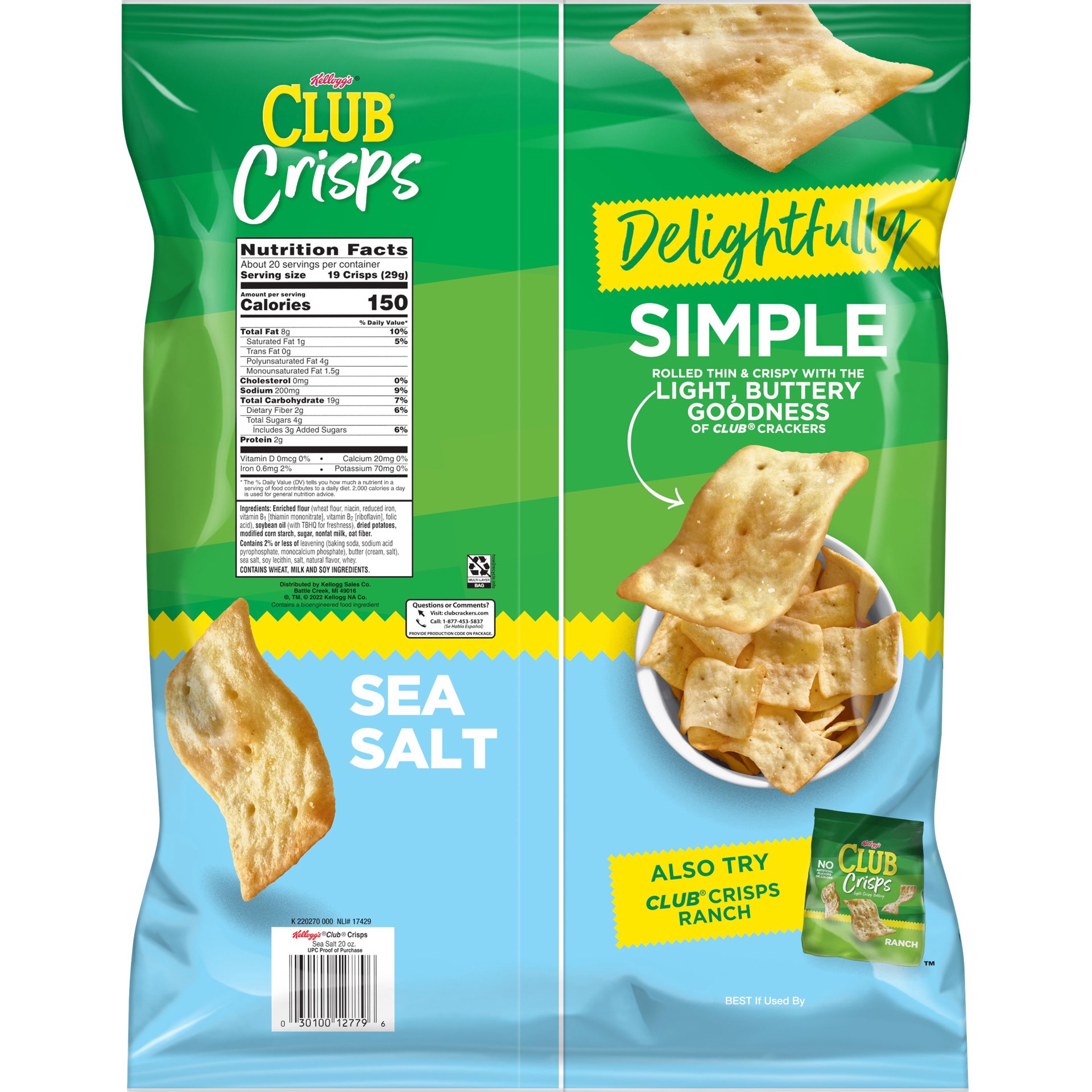 slide 3 of 5, Club Kellogg's Club Crisp With Sea Salt, 