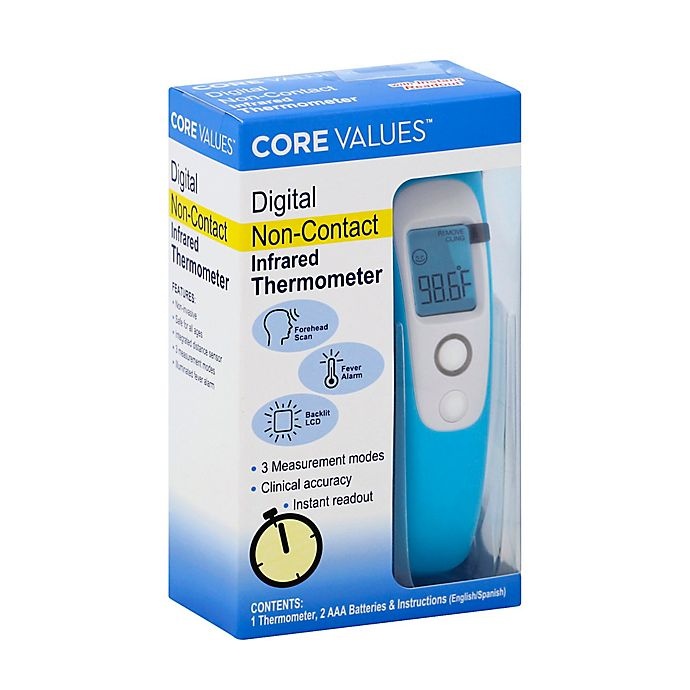 slide 1 of 2, Core Values Non-Contact Infrared Digital Thermometer, 1 ct