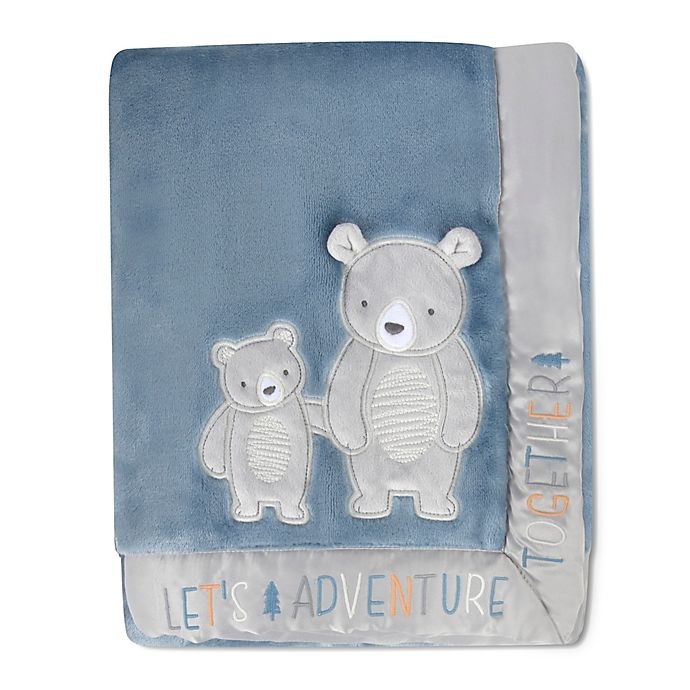 slide 1 of 4, Wendy Bellissimo Mix & Match Best Friend Bears Plush Blanket - Blue, 1 ct