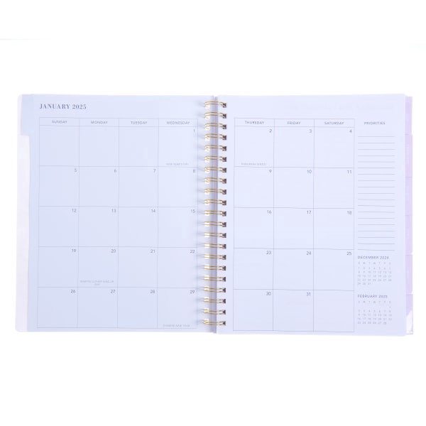 slide 2 of 4, 2025 Gartner Studios Weekly/Monthly Annual Planner, 9-1/8"" X 11"", Watercolor Floral, January 2025 To December 2025, 1 ct