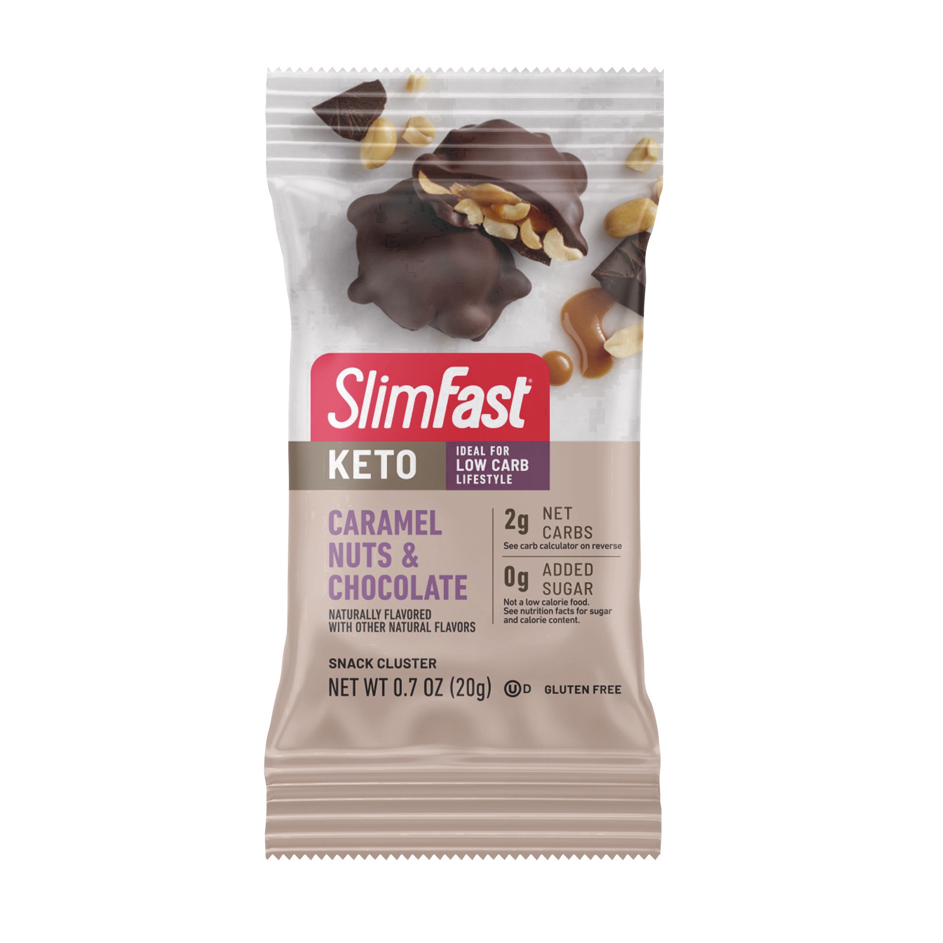 slide 19 of 32, SlimFast Slimfast Keto Fat Bomb Choclate Caramel Nut Clusters - 14-., 14 x 0.7 oz