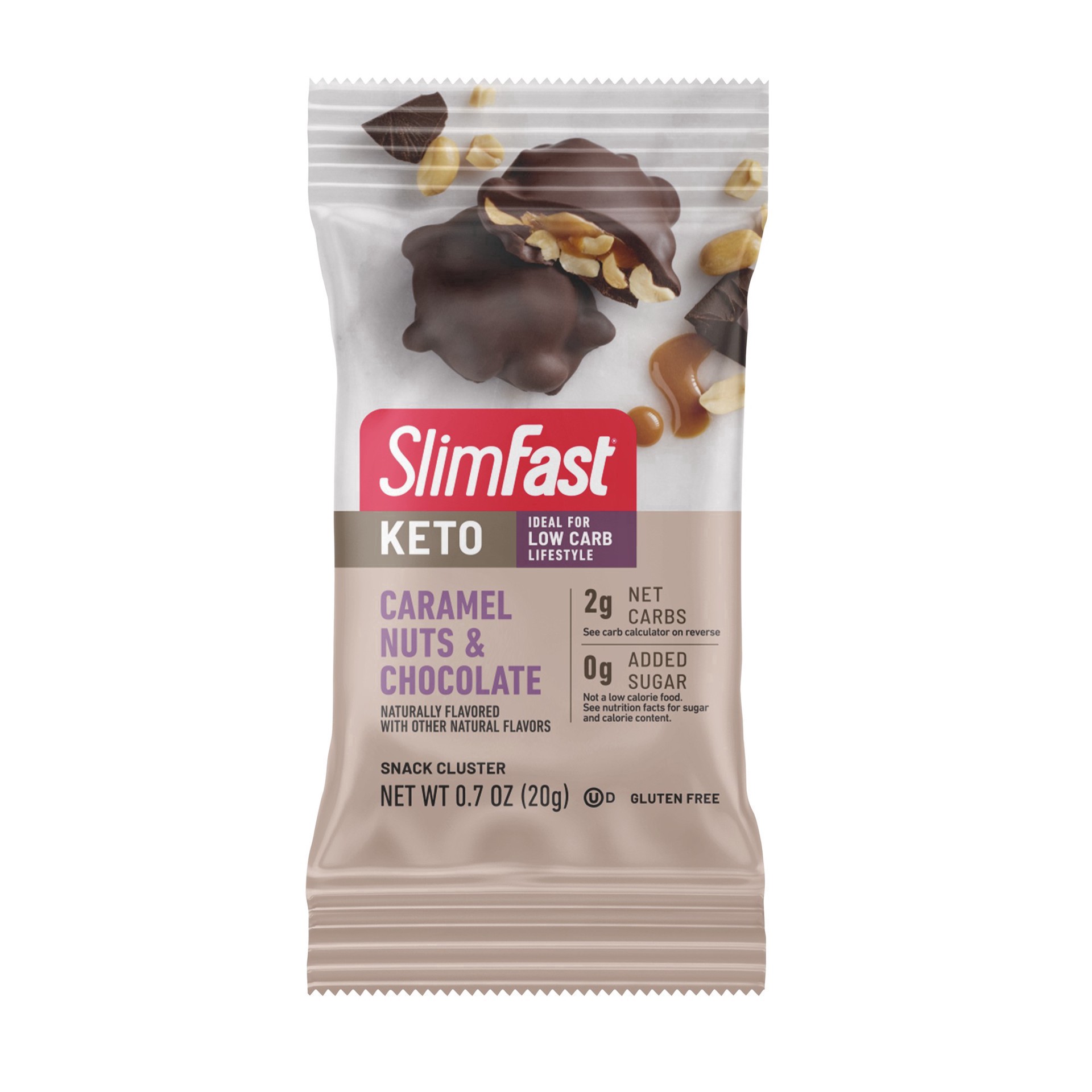 slide 28 of 32, SlimFast Slimfast Keto Fat Bomb Choclate Caramel Nut Clusters - 14-., 14 x 0.7 oz