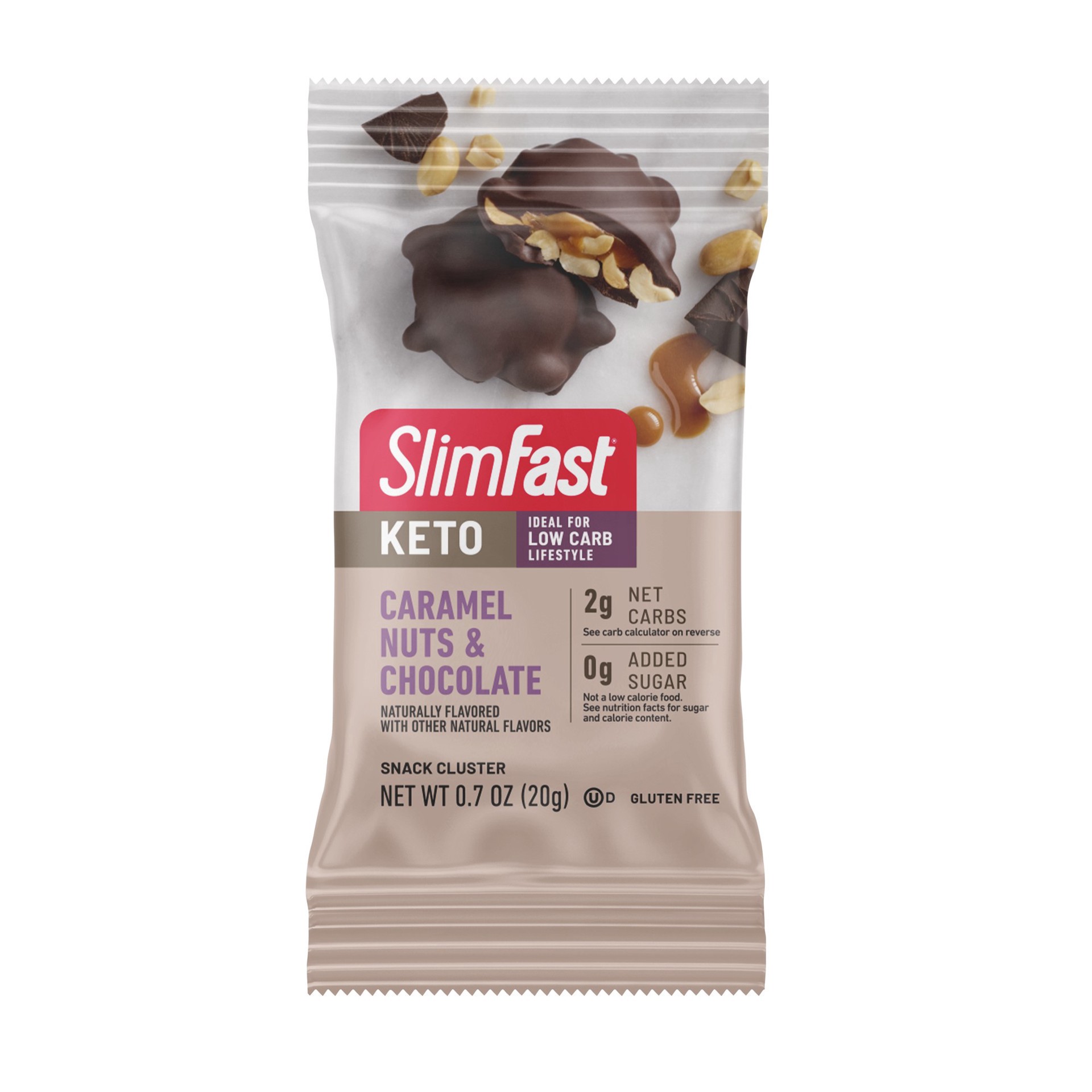 slide 32 of 32, SlimFast Slimfast Keto Fat Bomb Choclate Caramel Nut Clusters - 14-., 14 x 0.7 oz