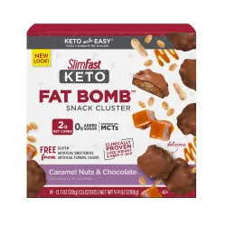 SlimFast Slimfast Keto Fat Bomb Choclate Caramel Nut Clusters - 14-.