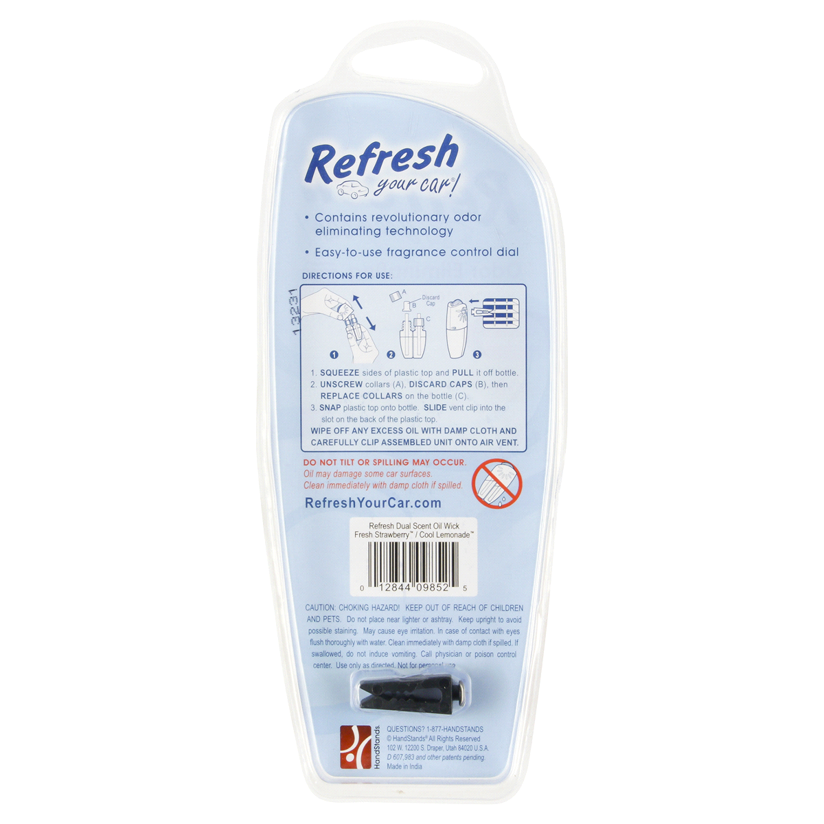 slide 2 of 2, Refresh Your Car! Oil Wick Air Freshener (Fresh Strawberry/Cool Lemonade Scent, 1 Pack), 1 cnt