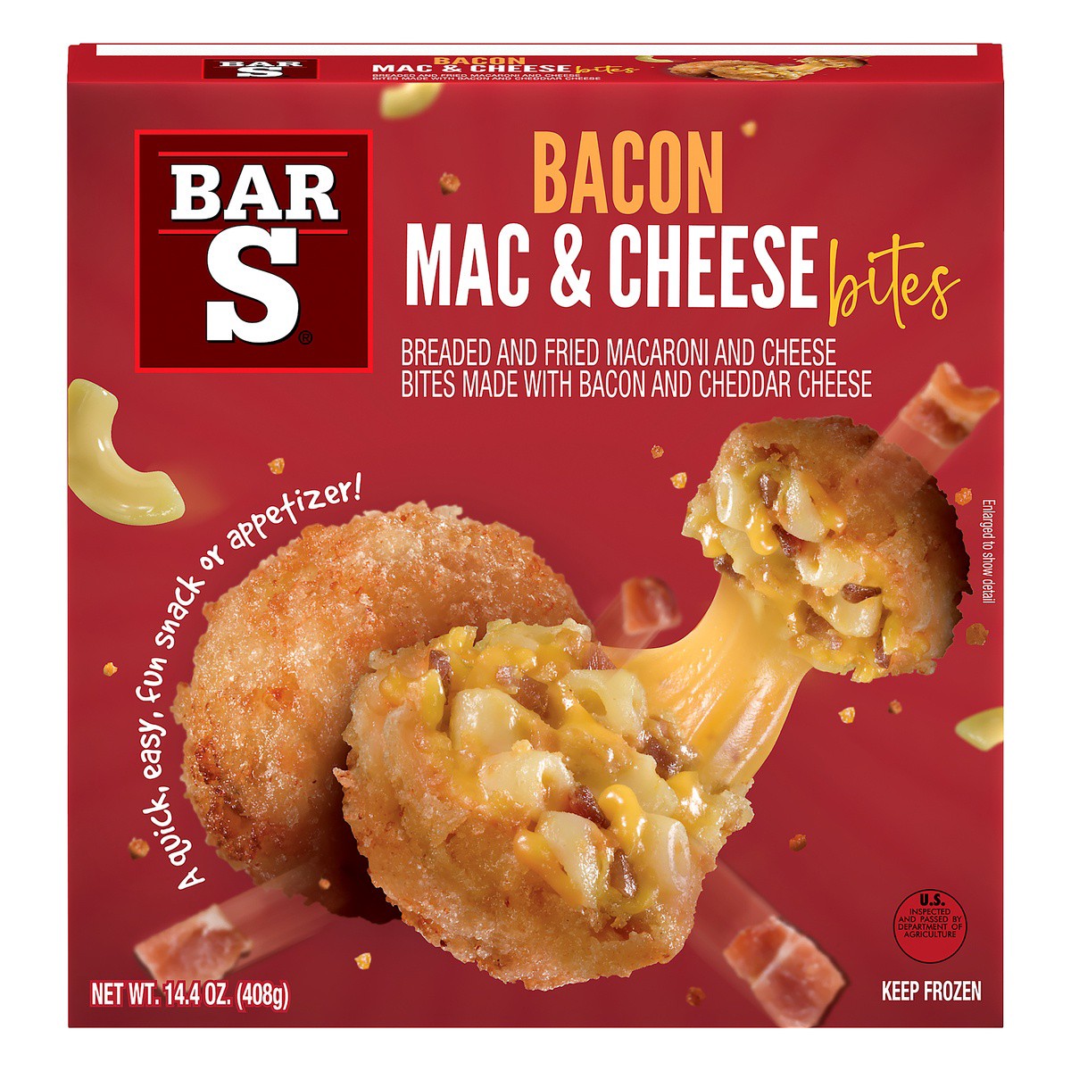 slide 1 of 10, Bar-S Mac & Cheese Bites, 1 ct