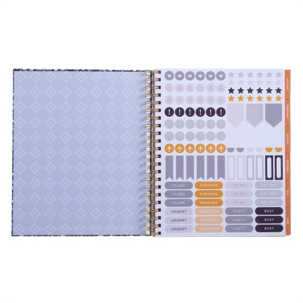 slide 2 of 4, 2025 Gartner Studios Wrapped Hardcover Daily/Weekly/Monthly Spiral Annual Planner, 9-1/8"" X 11"", Gray/Black/White, January 2025 To December 2025, 100558, 1 ct