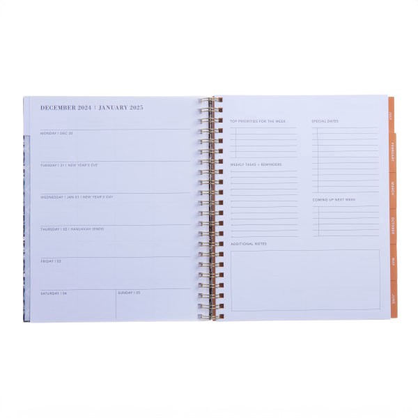 slide 4 of 4, 2025 Gartner Studios Wrapped Hardcover Daily/Weekly/Monthly Spiral Annual Planner, 9-1/8"" X 11"", Gray/Black/White, January 2025 To December 2025, 100558, 1 ct