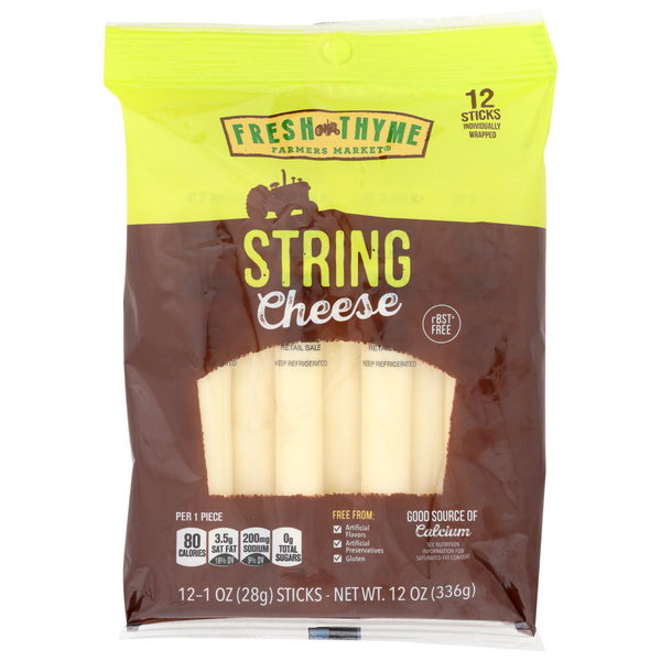 slide 1 of 1, Fresh Thyme Cheese Mozzarella String, 1 ct