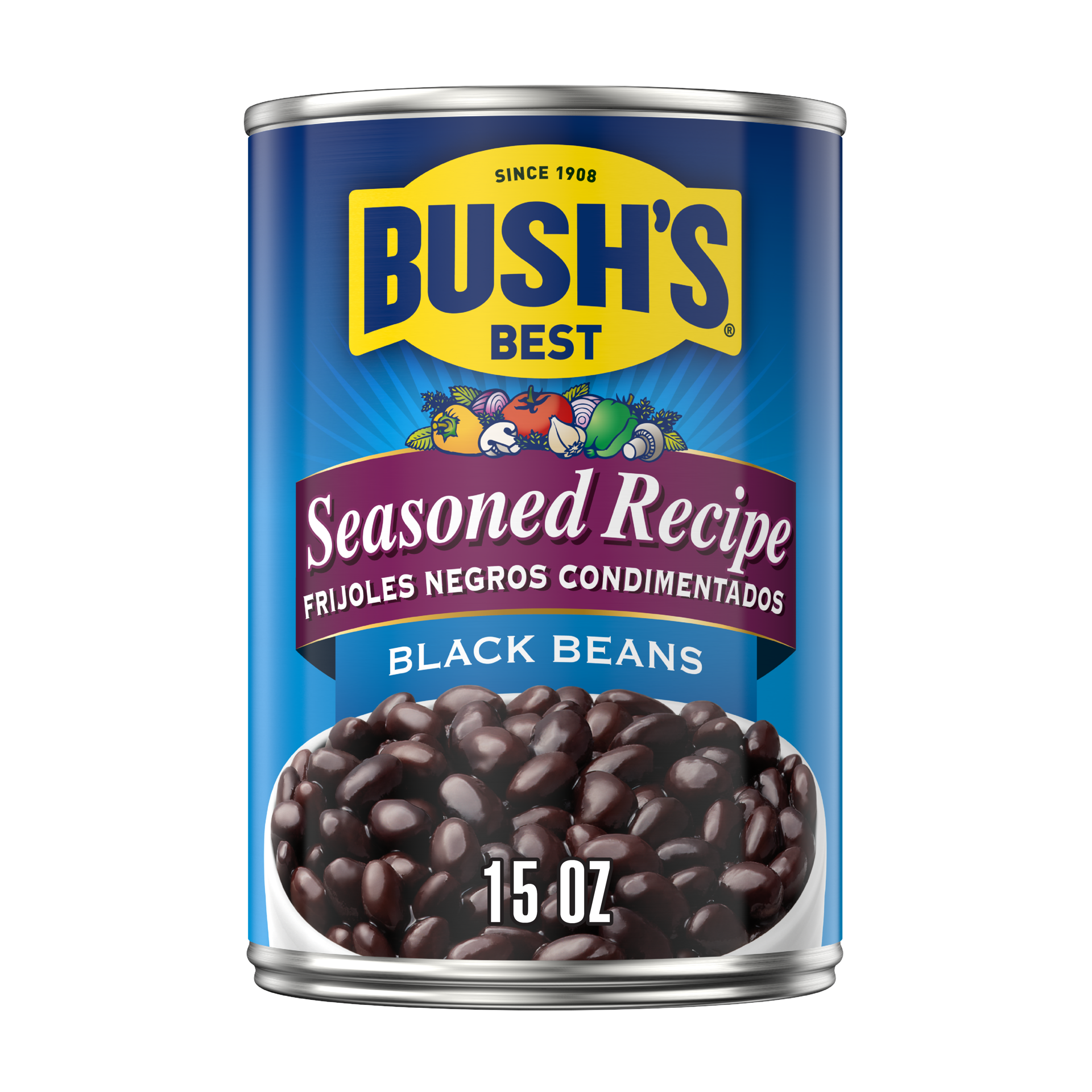 slide 1 of 11, Bush's Best Bush's Seasoned Recipe Black Beans 15 oz, 15 oz