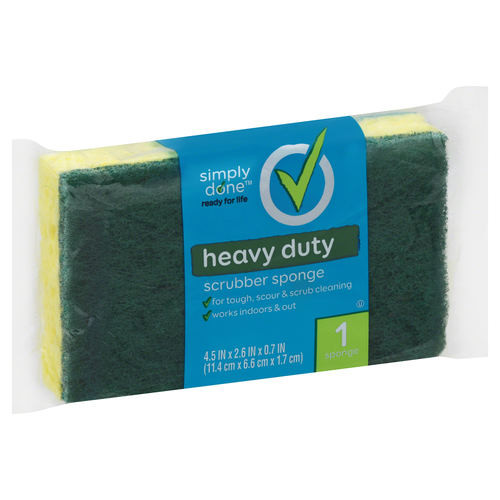 slide 1 of 1, Simply Done Sponge, Scrubber, Heavy Duty, 1 ct