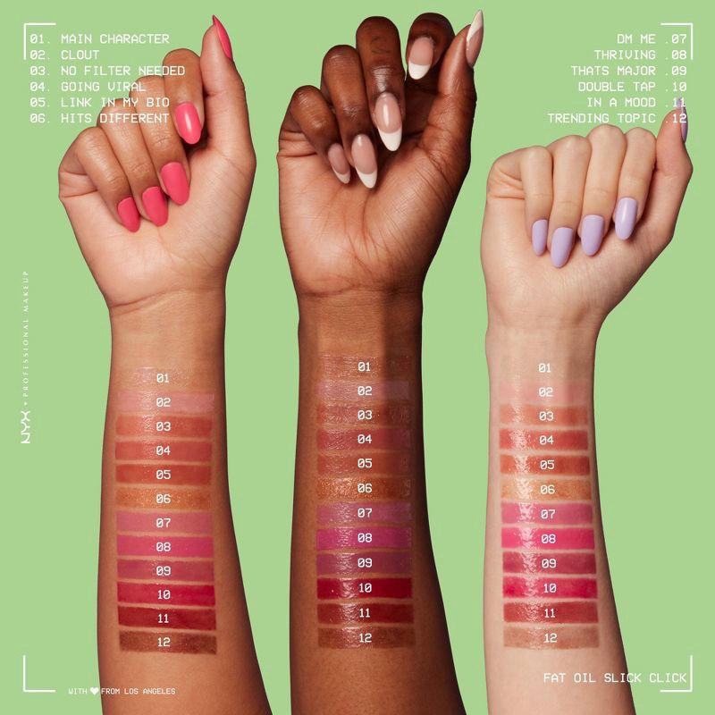 slide 8 of 10, NYX Professional Makeup Fat Oil Slick Click Tinted Lip Balm - Main Character - 0.07oz, 0.07 oz