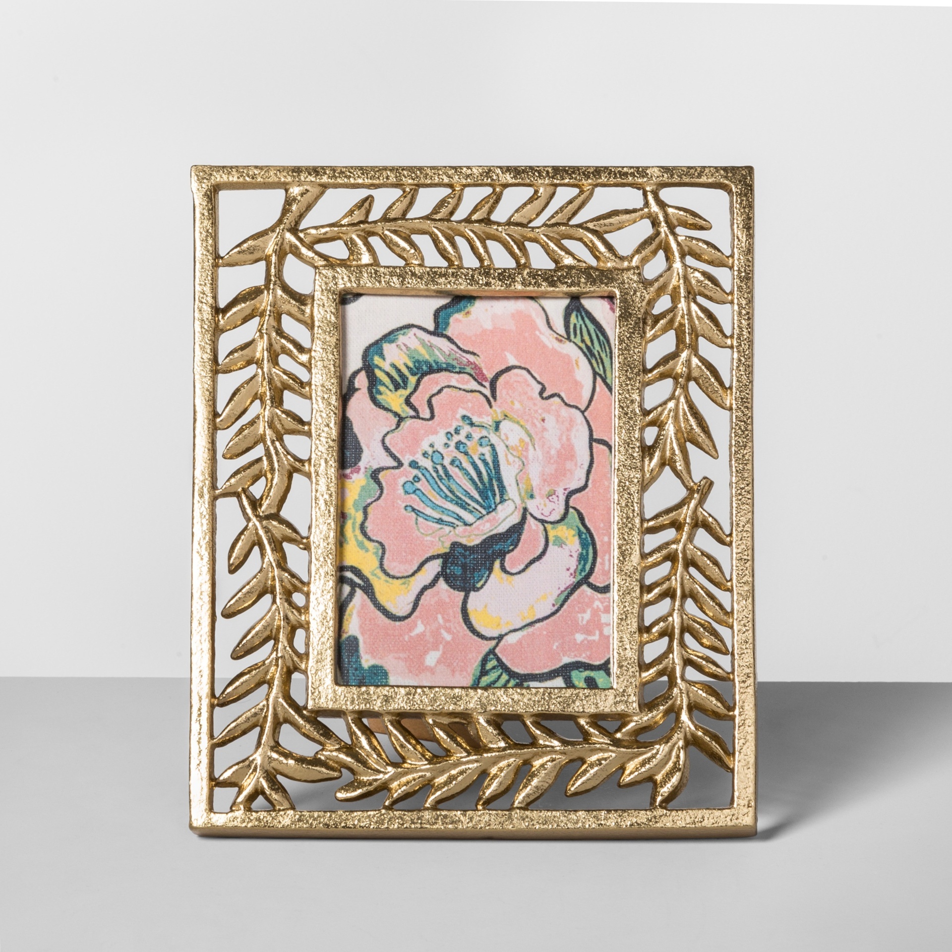 slide 1 of 4, Opalhouse Cast Palm Frame - Gold, 4 in x 6 in