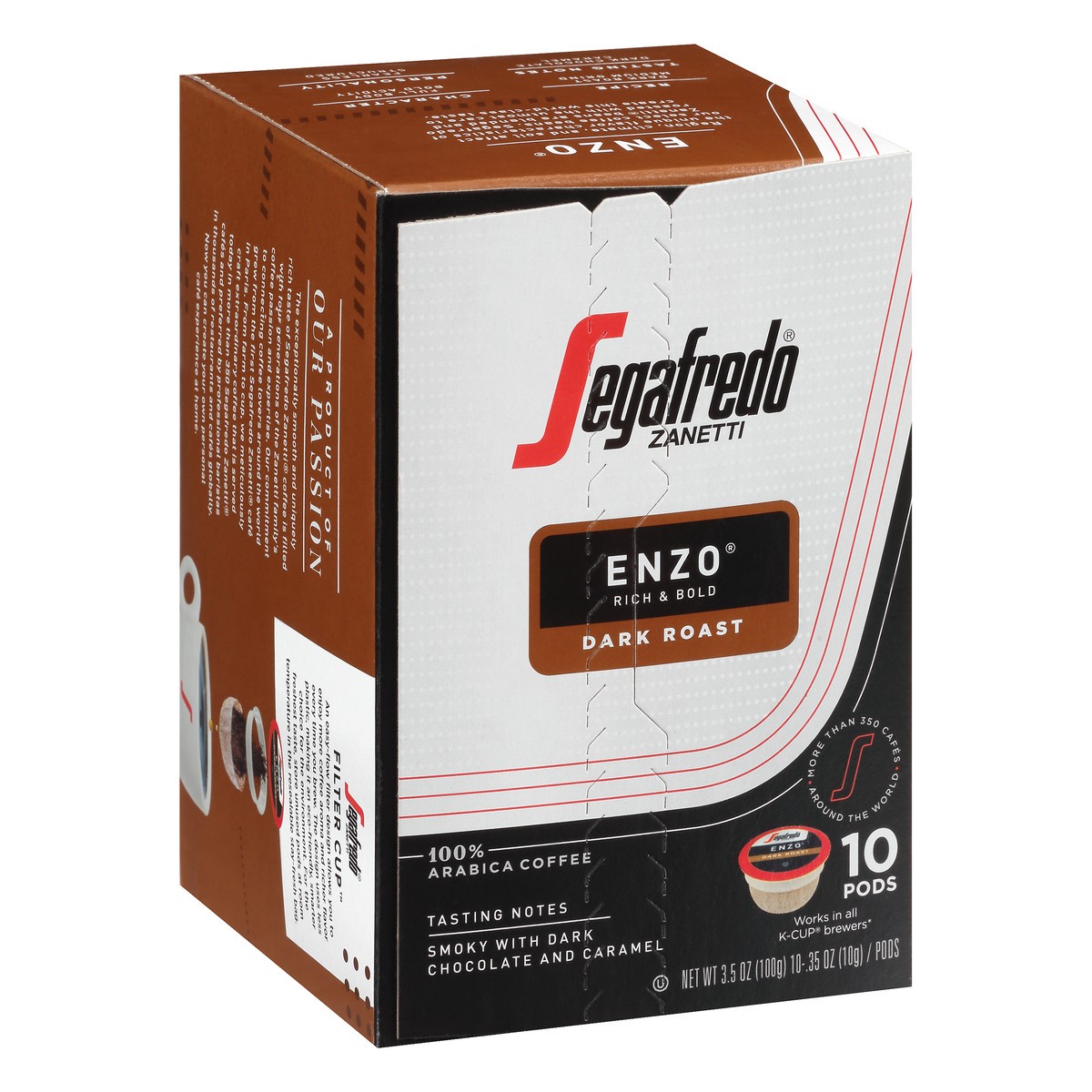 slide 4 of 9, Segafredo Zanetti Enzo Dark Roast Ground Coffee Pods - 3.5 oz, 3.5 oz