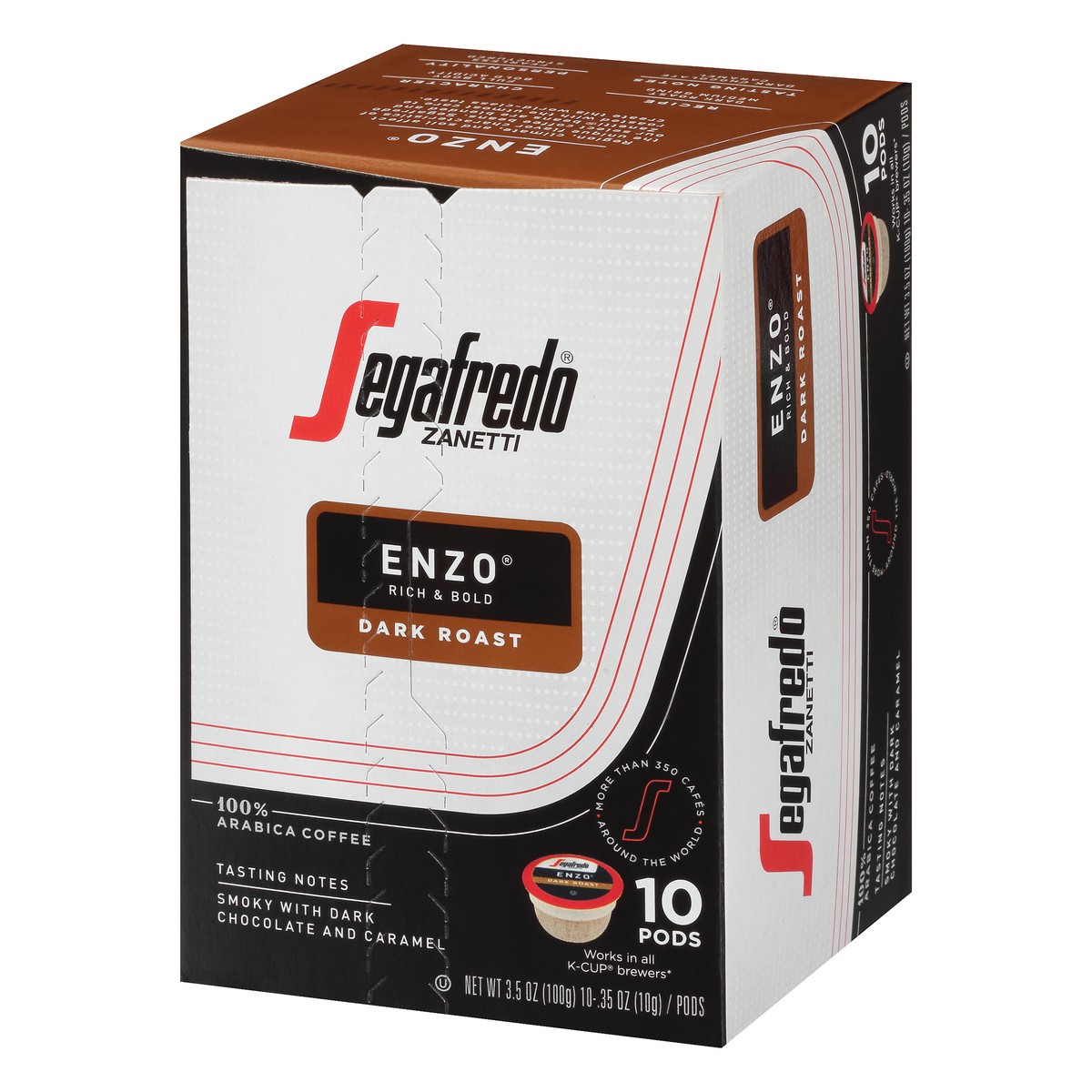 slide 9 of 9, Segafredo Zanetti Enzo Dark Roast Ground Coffee Pods - 3.5 oz, 3.5 oz