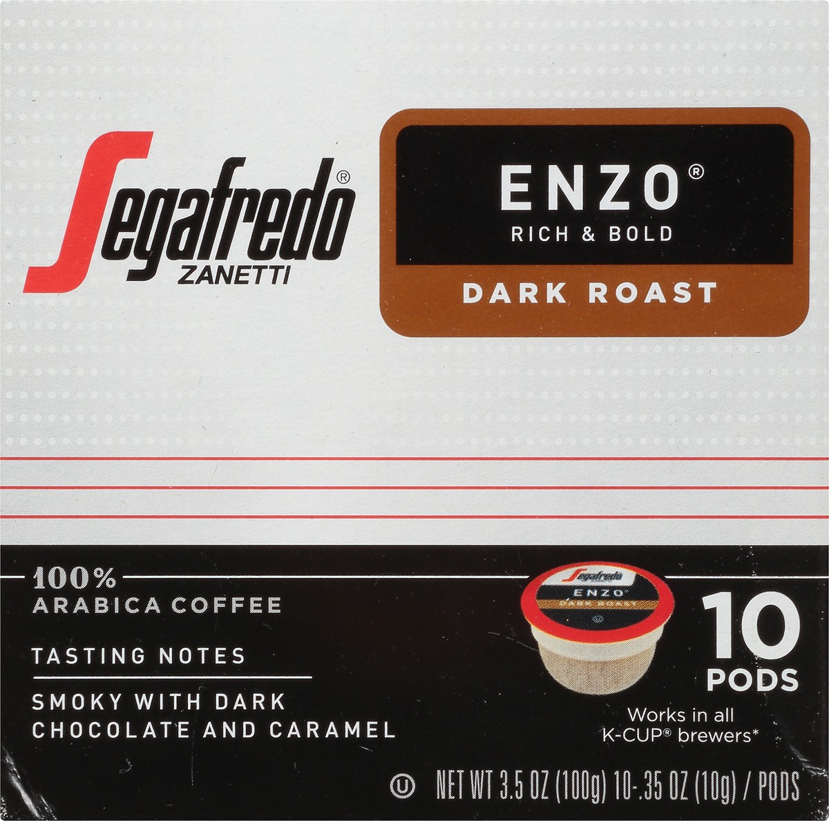 slide 8 of 9, Segafredo Zanetti Enzo Dark Roast Ground Coffee Pods - 3.5 oz, 3.5 oz