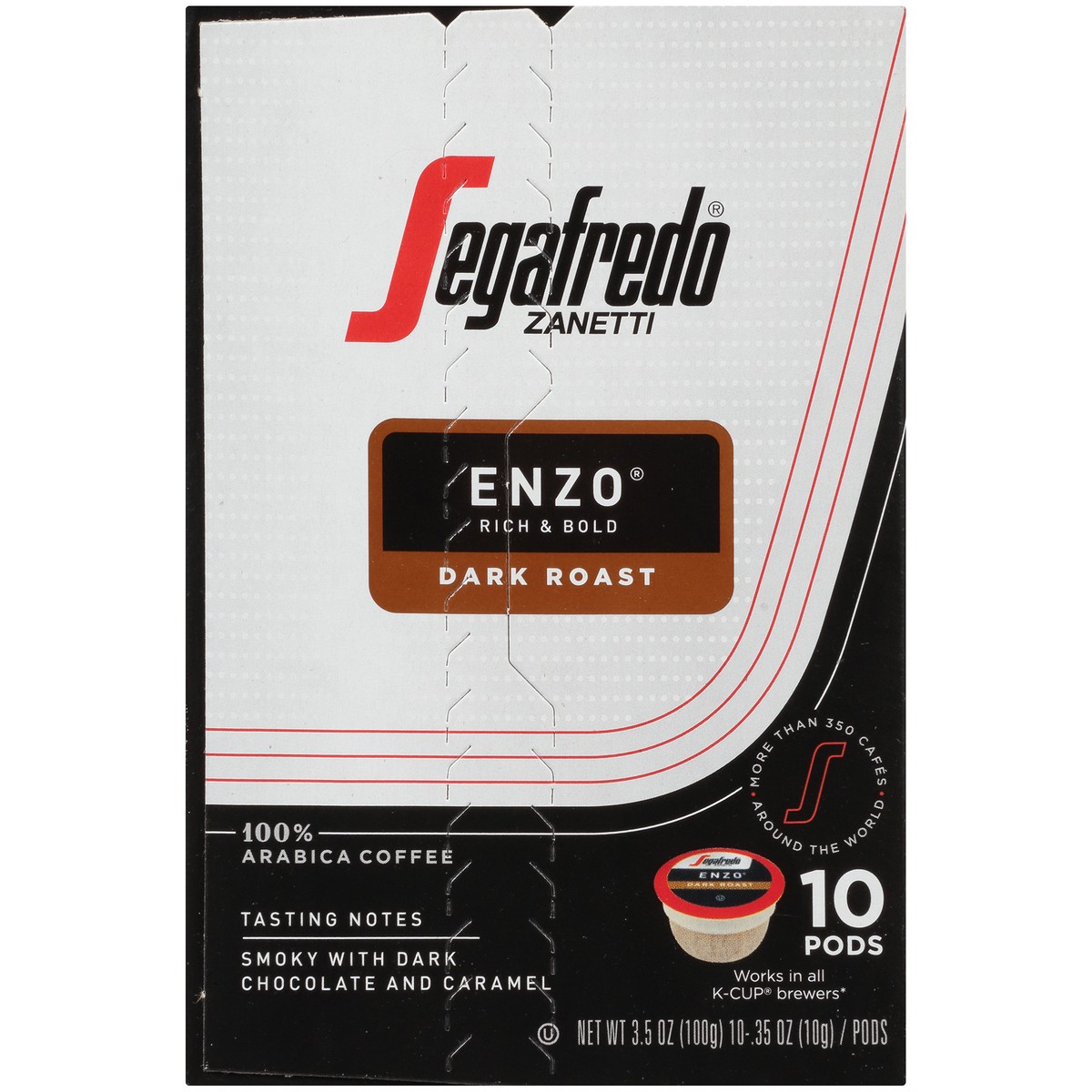 slide 1 of 9, Segafredo Zanetti Enzo Dark Roast Ground Coffee Pods - 3.5 oz, 3.5 oz