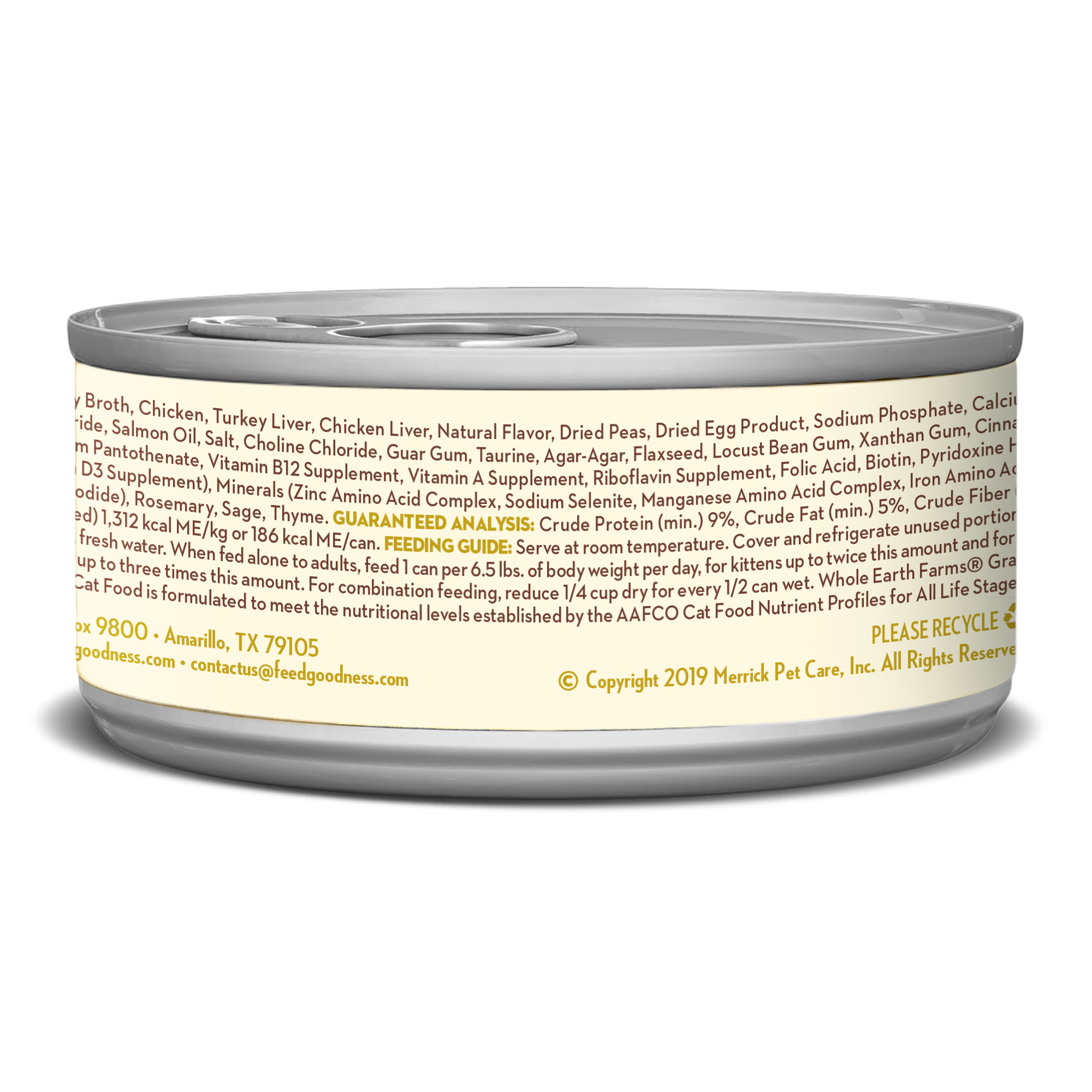 slide 2 of 2, Whole Earth Farms Grain Free Turkey Morsels in Gravy Wet Cat Food - 5 oz Can, 5 oz