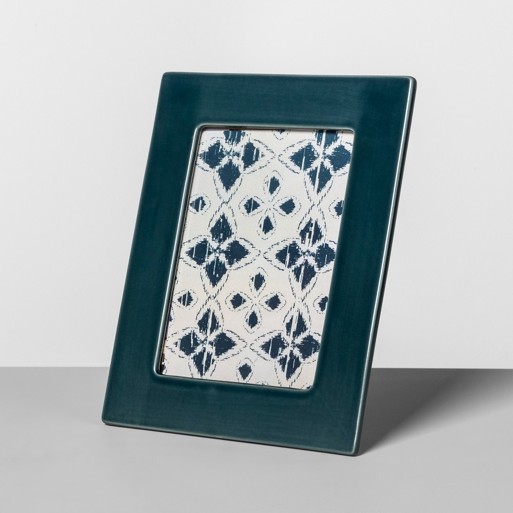 slide 2 of 3, Opalhouse Crackle Ceramic Frame - Teal, 5 in x 7 in