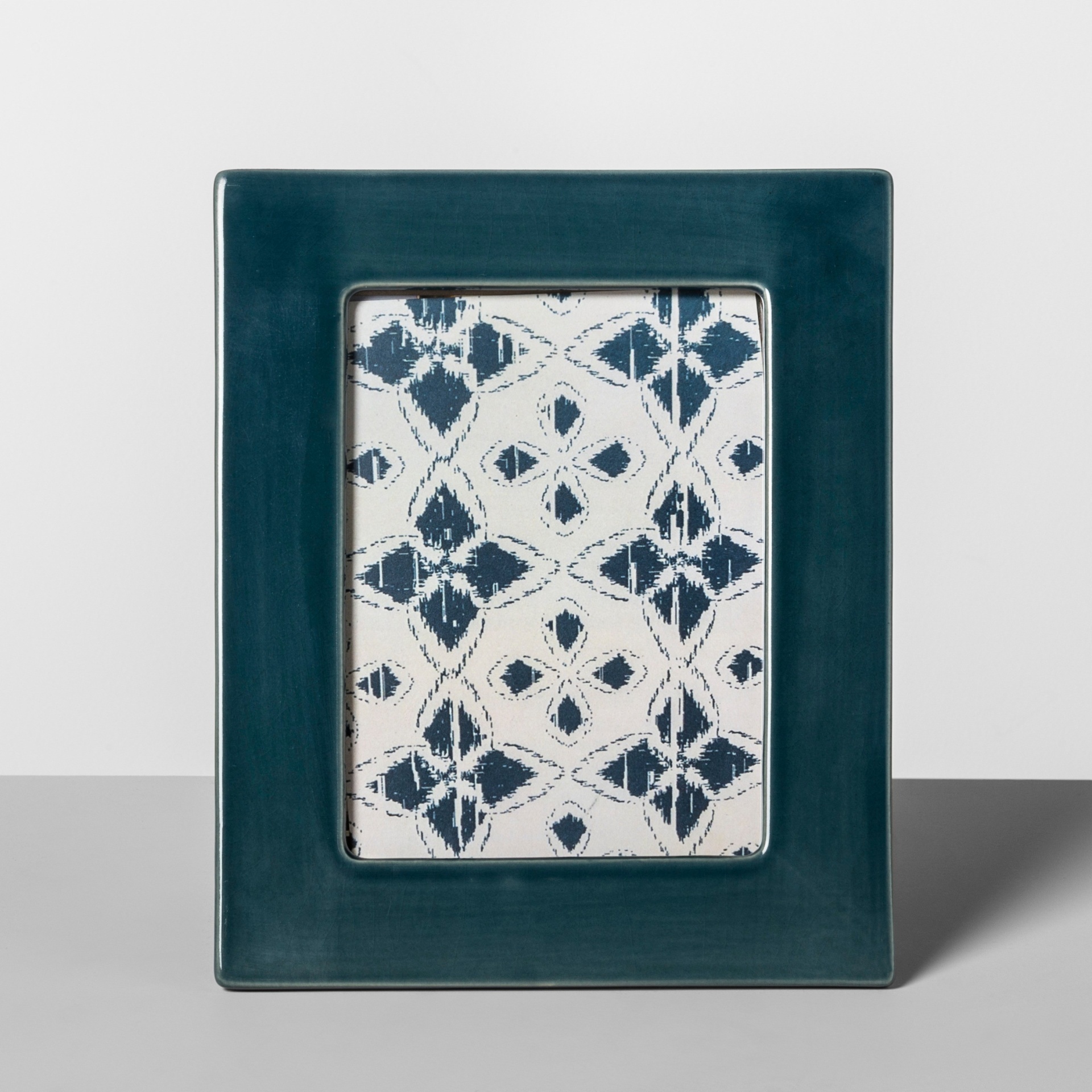 slide 1 of 3, Opalhouse Crackle Ceramic Frame - Teal, 5 in x 7 in