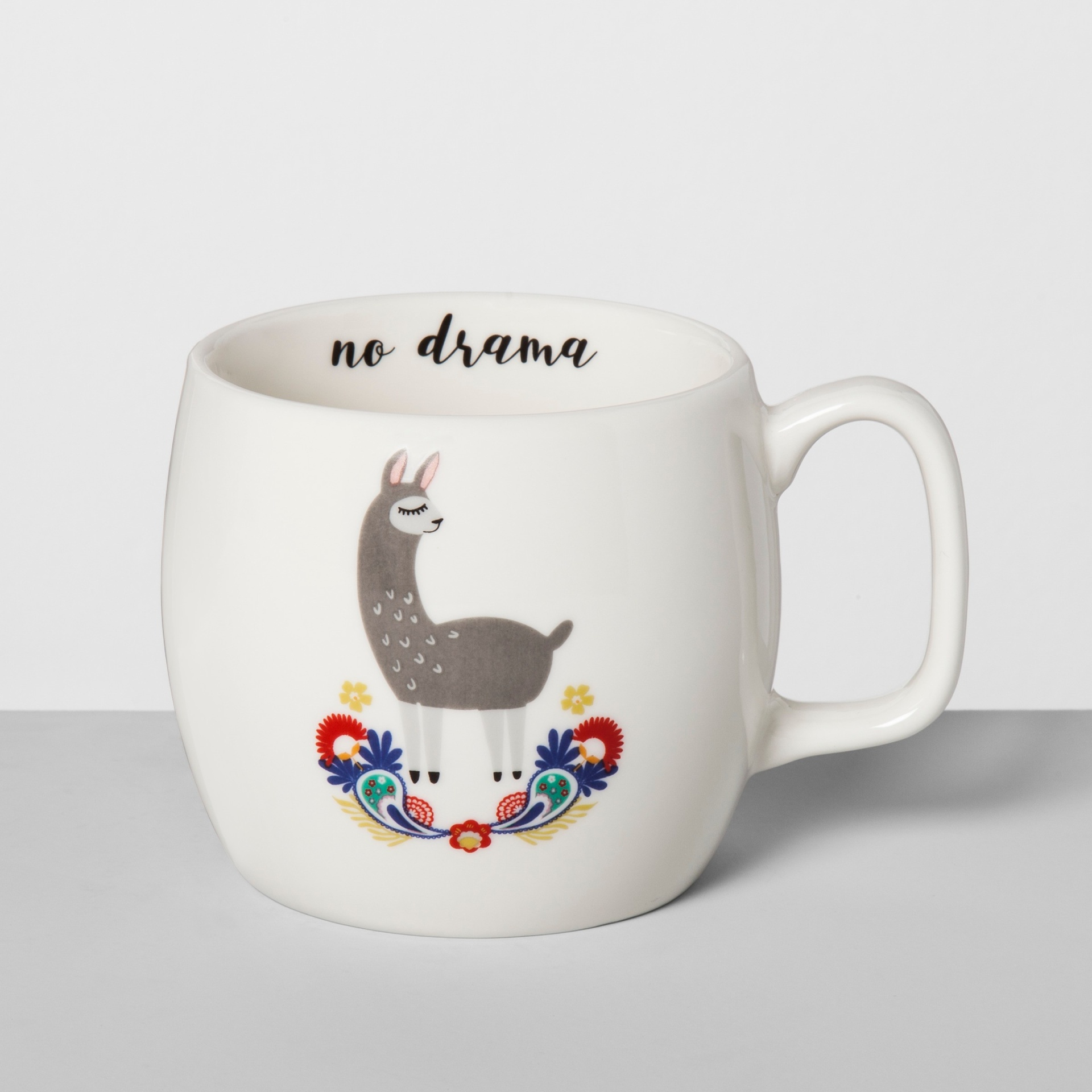 slide 1 of 1, Stoneware No Drama Llama Mug White - Opalhouse, 17 oz