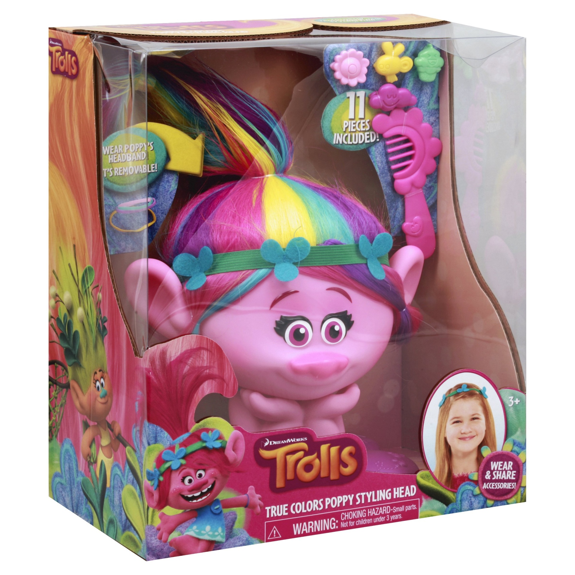 slide 1 of 4, Trolls Poppy Styling Head Trus Colors, 1 ct