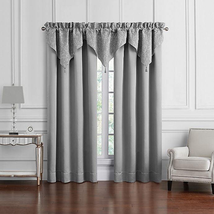 slide 3 of 3, Waterford Vernon Ascot Rod Pocket Window Valance - Grey, 3 ct