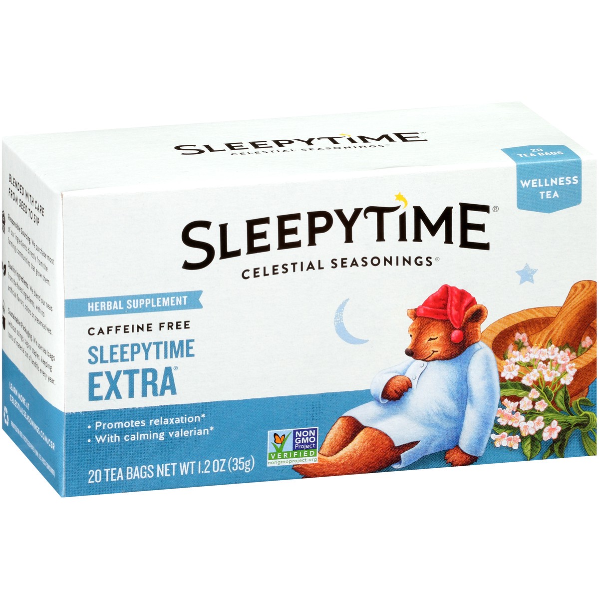 slide 1 of 31, Celestial Seasonings Sleepytime Extra Caffeine Free Herbal Supplement Tea Bags 20 ct Box, 1.2 oz