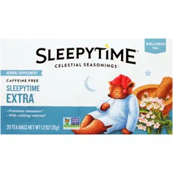 Celestial Seasonings Sleepytime Extra Caffeine Free Herbal Supplement Tea Bags 20 ct Box
