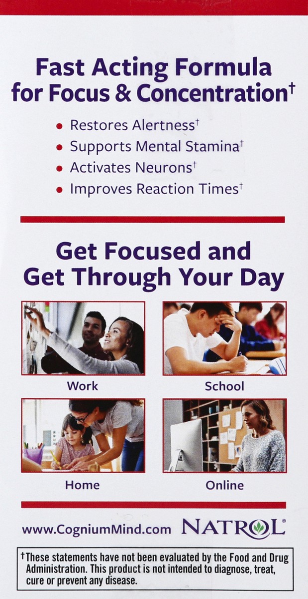 slide 2 of 6, Natrol Cognium Focus Tabs, 60 ct