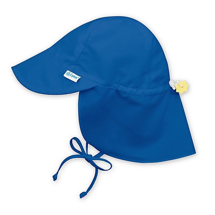 slide 1 of 3, i play. by Green Sprouts Toddler Sun Flap Hat - Royal Blue, 1 ct