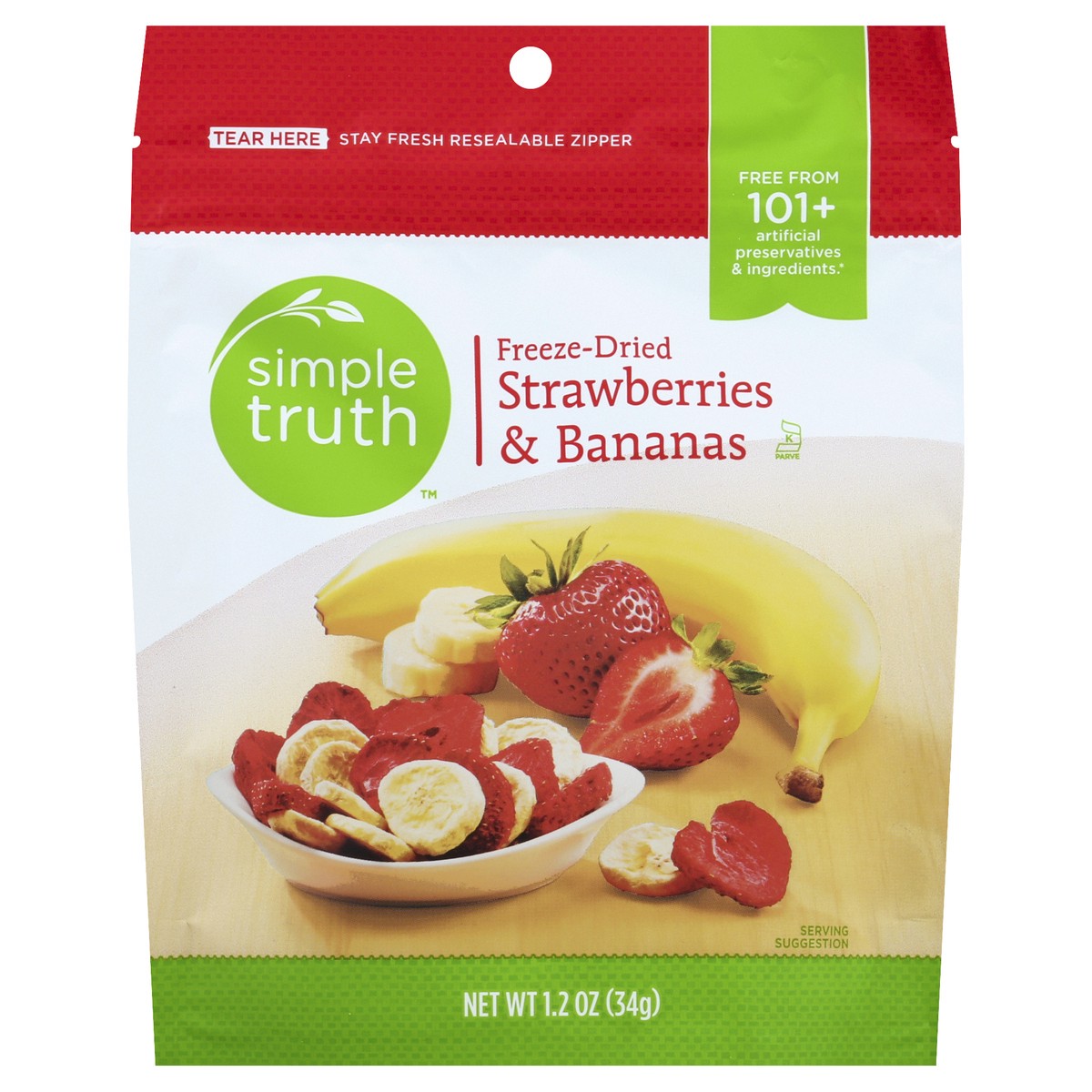 slide 3 of 3, Simple Truth Strawberries & Bananas 1.2 oz, 1.2 oz