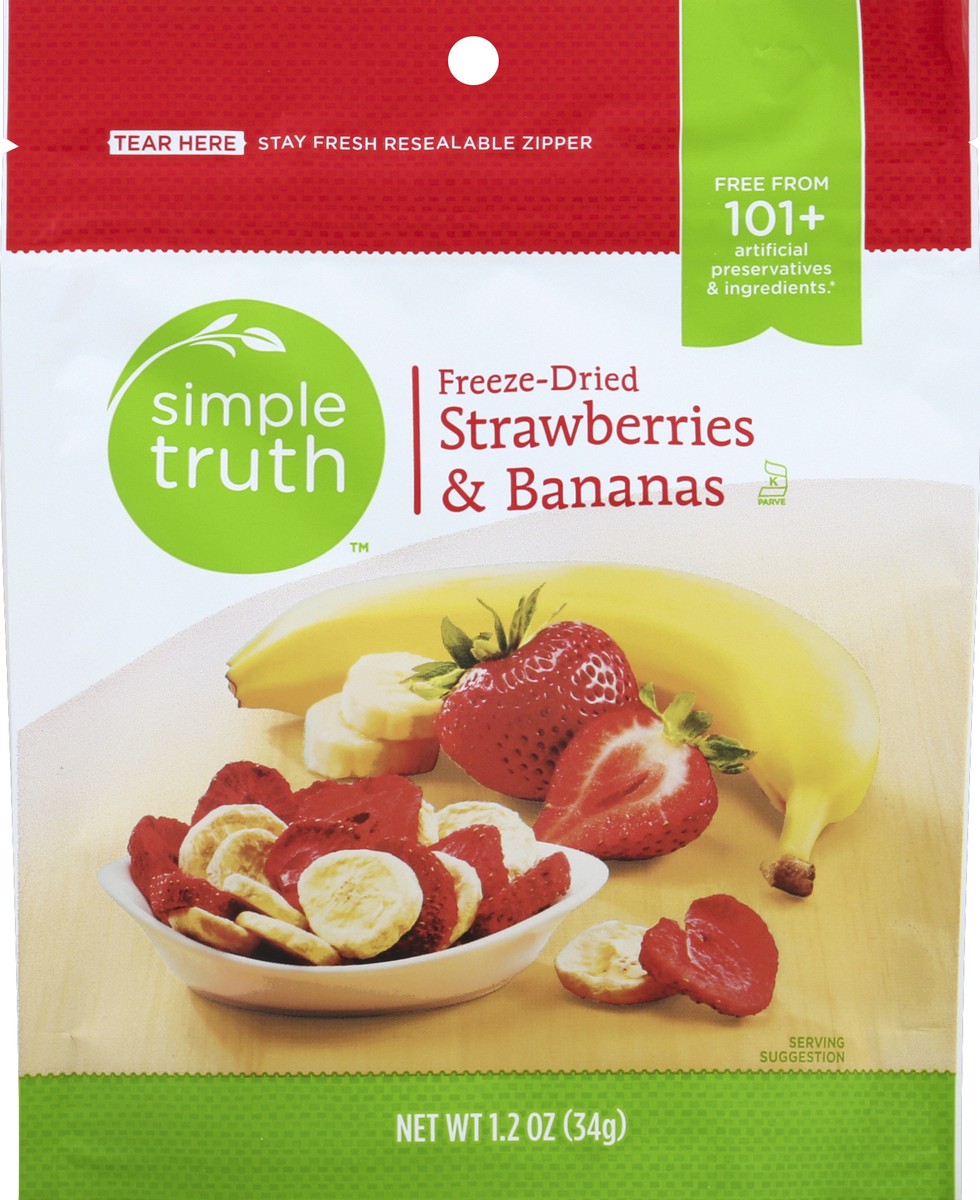 slide 1 of 3, Simple Truth Strawberries & Bananas 1.2 oz, 1.2 oz