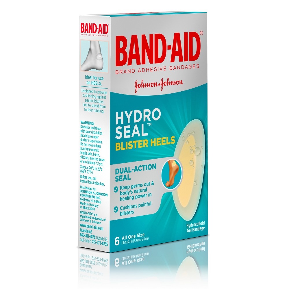 BANDAID Brand Hydro Seal Adhesive Bandages for Heel Blisters 6ct 6