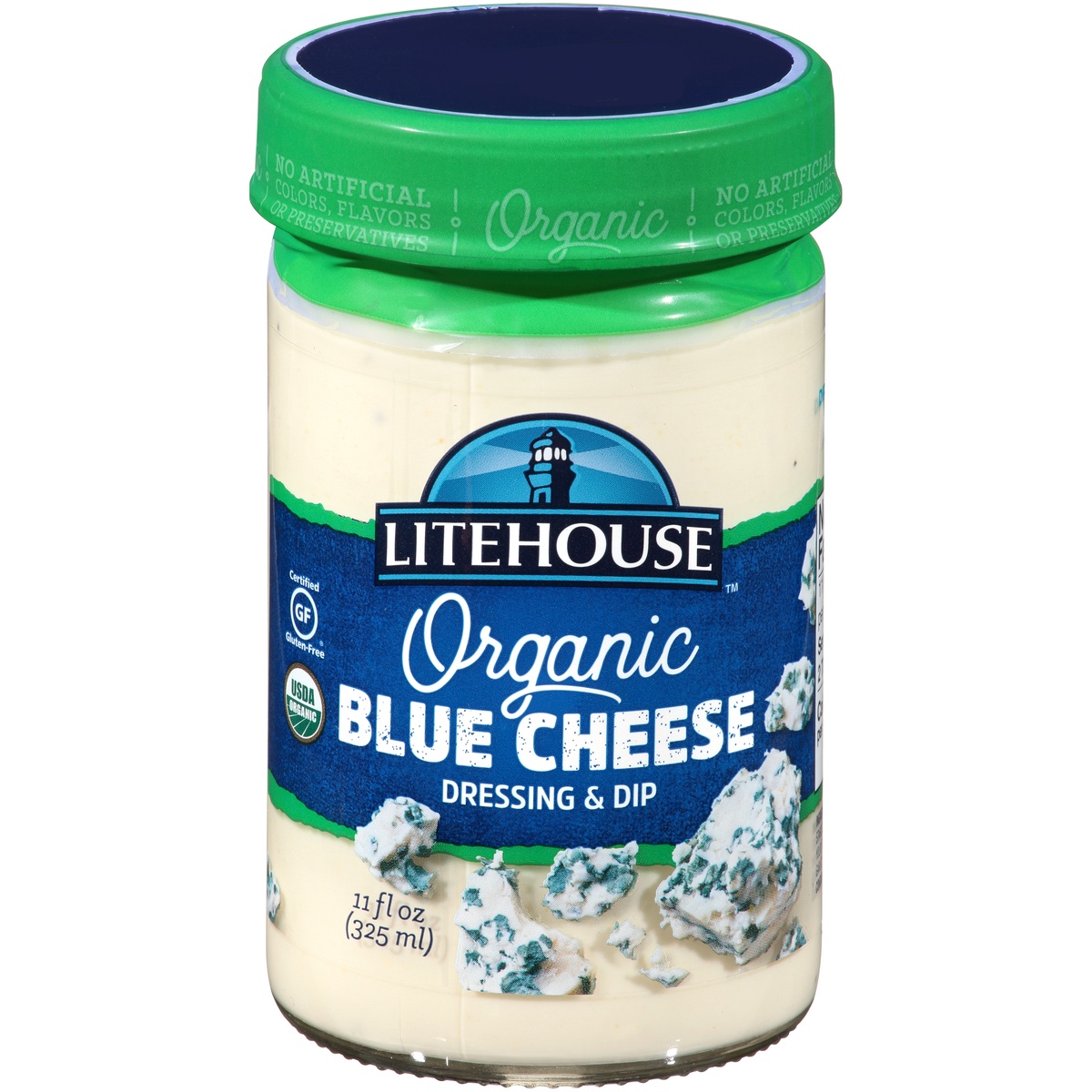 slide 1 of 7, Litehouse Organic Blue Cheese Dressing & Dip 11 fl. oz. Jar, 11 oz