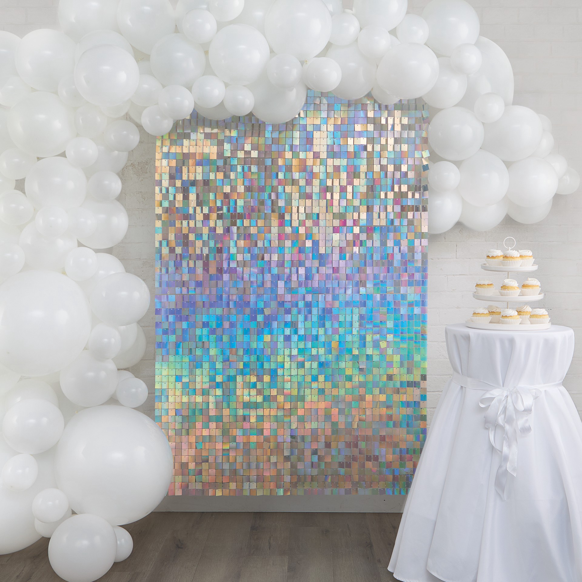 slide 2 of 3, Iridescent Sequin Backdrop By Celebrate It, 4 ft x 6 ft